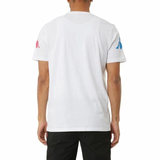 Kappa Authentic Paroo T Shirt (White/Fuchsia-Blue/Yellow) 34155EW - Image 4