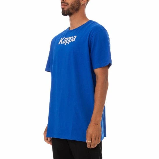 Kappa Authentic Runis T Shirt (Blue/Lime-Orange/Grey) 311BHUW - Image 2