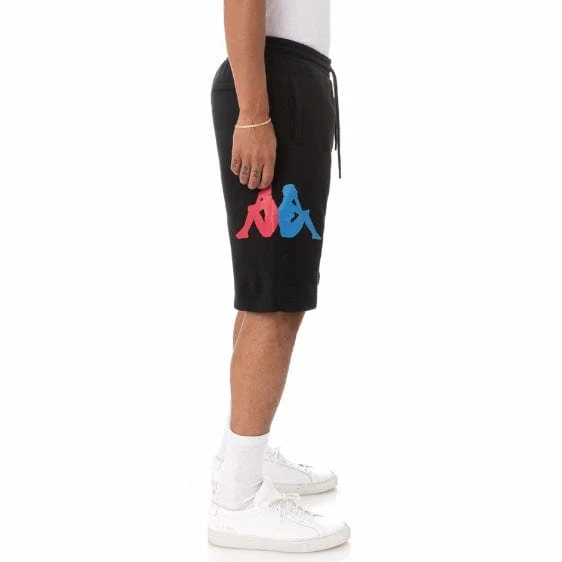 Kappa Authentic Sangone Shorts (Black/Fuchsia-Blue/Yellow) - 34157FW - Image 4