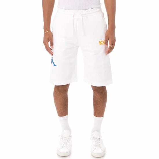 Kappa Authentic Sangone Shorts (White/Fuchsia-Blue/Yellow) 34157FW