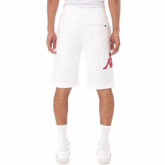 Kappa Authentic Sangone Shorts (White/Fuchsia-Blue/Yellow) 34157FW - Image 4