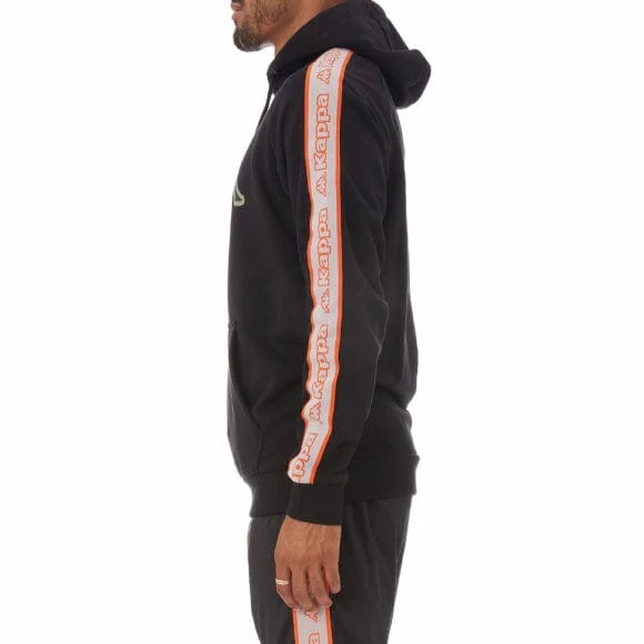 Kappa Logo Tape Apet 2 Hoodie (Black/Grey-Orange/Green) 311B7VW - Image 3