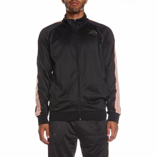 Kappa Logo Tape Artem 2 Track Jacket (Black/Grey-Orange/Green) 311B7TW