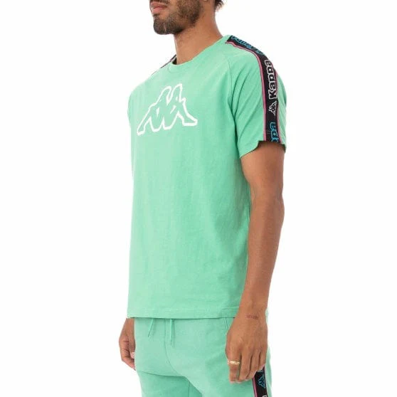 Kappa Logo Tape Avirec 2 T Shirt (Green/Black-Blue/White) 311B7CW - Image 2