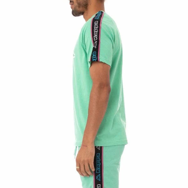 Kappa Logo Tape Avirec 2 T Shirt (Green/Black-Blue/White) 311B7CW - Image 3