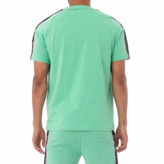 Kappa Logo Tape Avirec 2 T Shirt (Green/Black-Blue/White) 311B7CW - Image 4