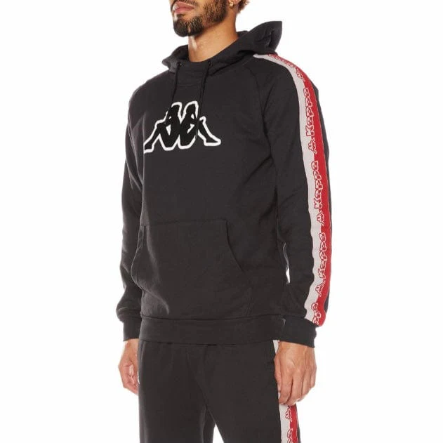Kappa Logo Tape Dapet Hoodie (Black/Grey/Red) 33194WW - Image 2