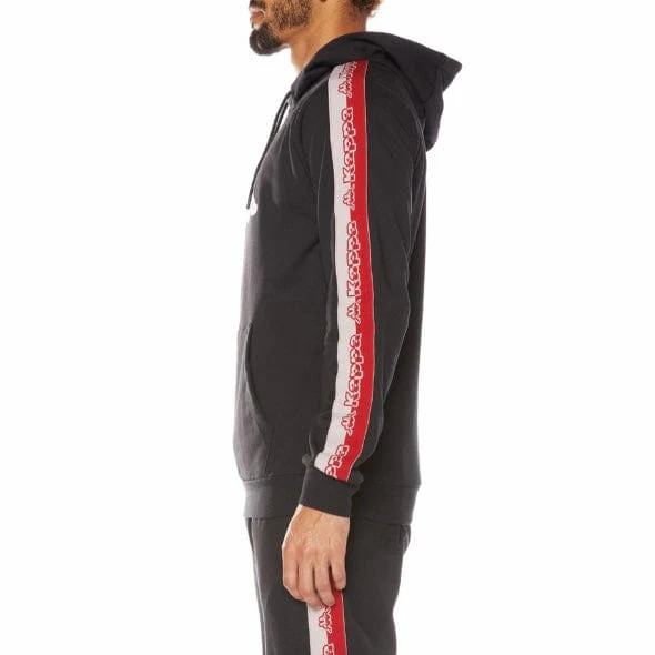 Kappa Logo Tape Dapet Hoodie (Black/Grey/Red) 33194WW - Image 3
