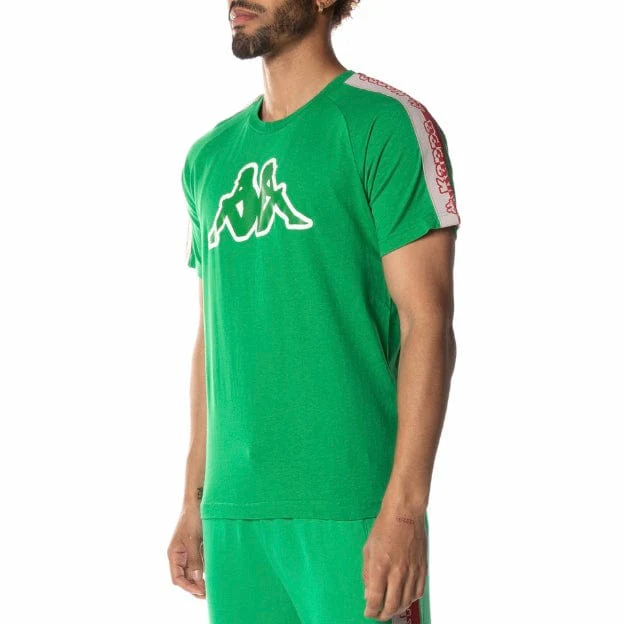Kappa Logo Tape Davirec T Shirt (Green/Grey/Red) 331B8EW - Image 2