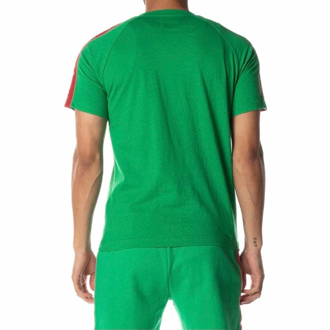 Kappa Logo Tape Davirec T Shirt (Green/Grey/Red) 331B8EW - Image 4