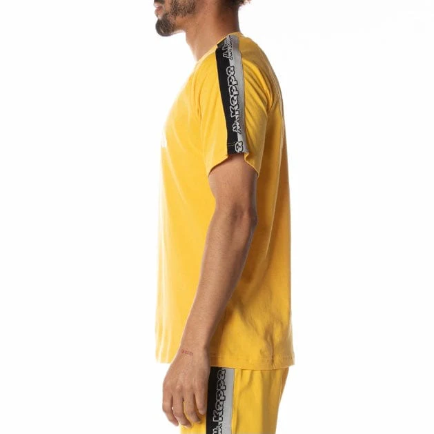 Kappa Logo Tape Davirec T Shirt (Yellow/Grey/Black) 331B8EW - Image 3
