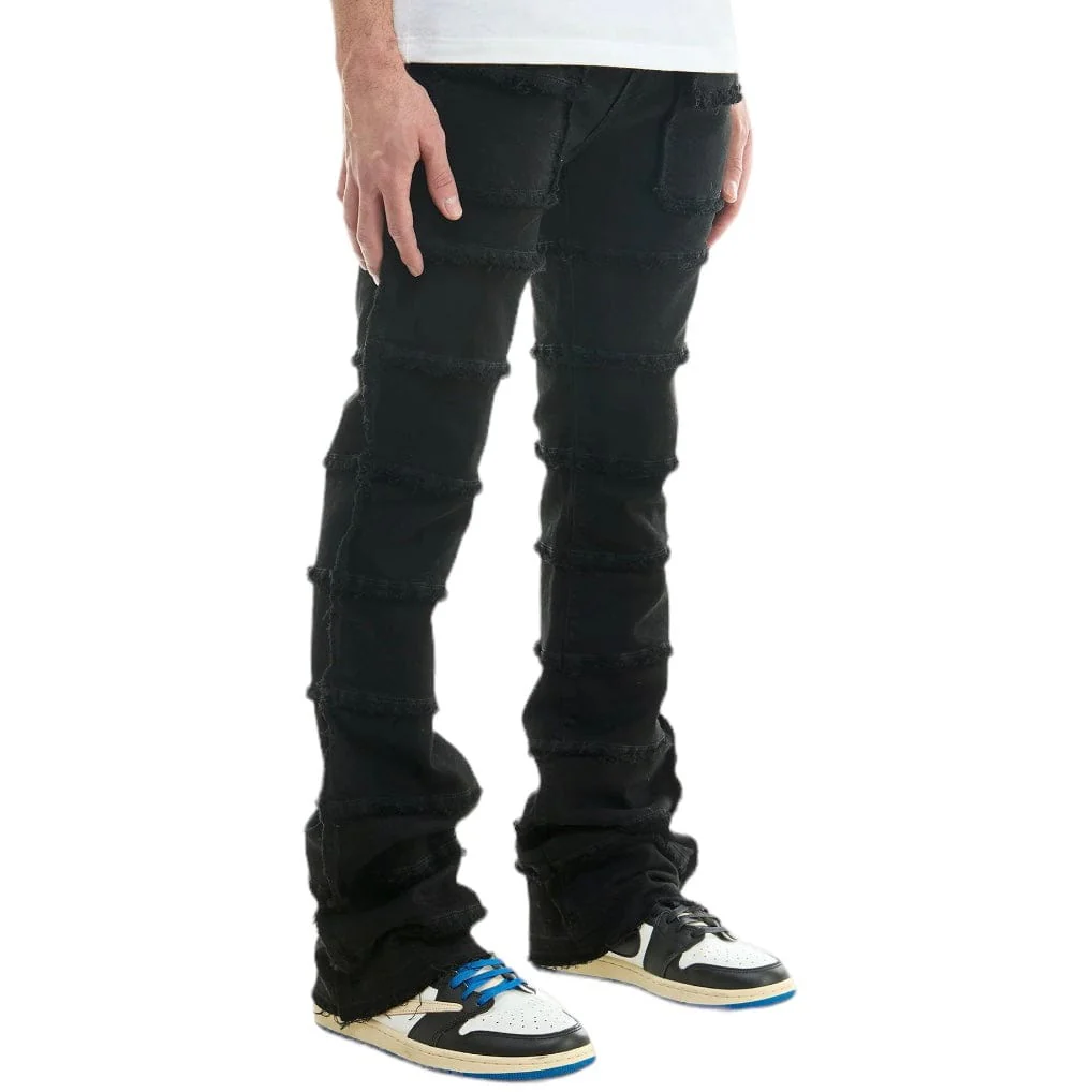 Kdnk Panelled Skinny Flare Jeans (Jet Black) KND4581 - Image 2