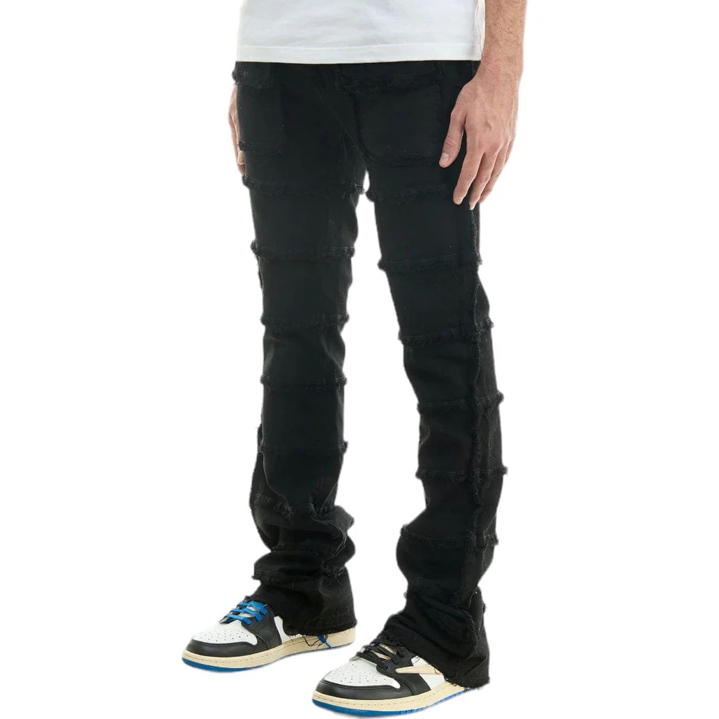 Kdnk Panelled Skinny Flare Jeans (Jet Black) KND4581 - Image 3