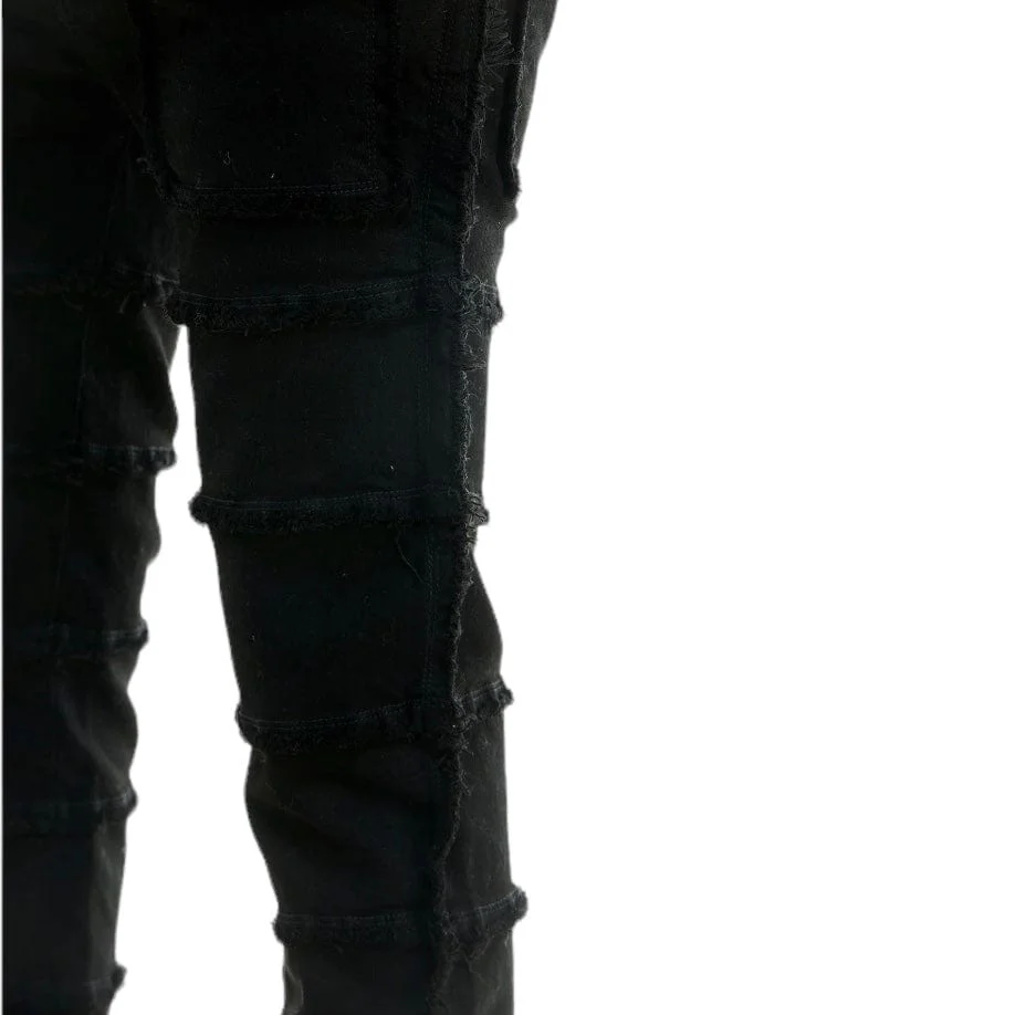Kdnk Panelled Skinny Flare Jeans (Jet Black) KND4581 - Image 5