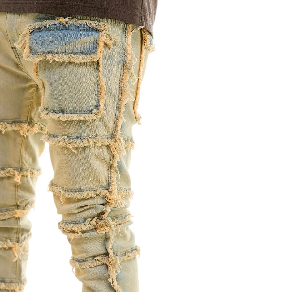 Kdnk Panelled Skinny Flare Jeans (Tinted Light Blue) KND4581 - Image 5