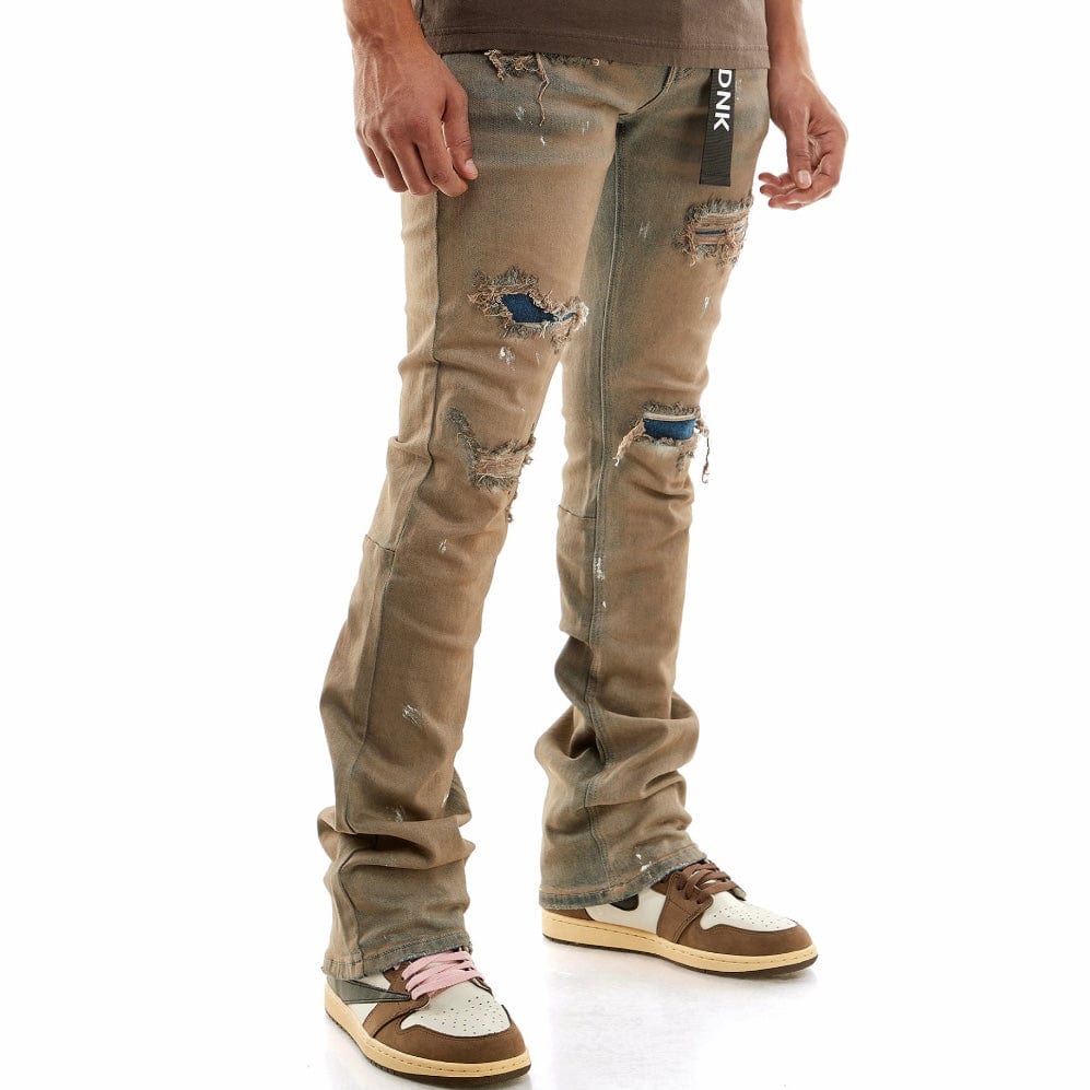 Kdnk Raw Denim Patched Flare Jeans (Ash Blue) KND4564 - Image 5