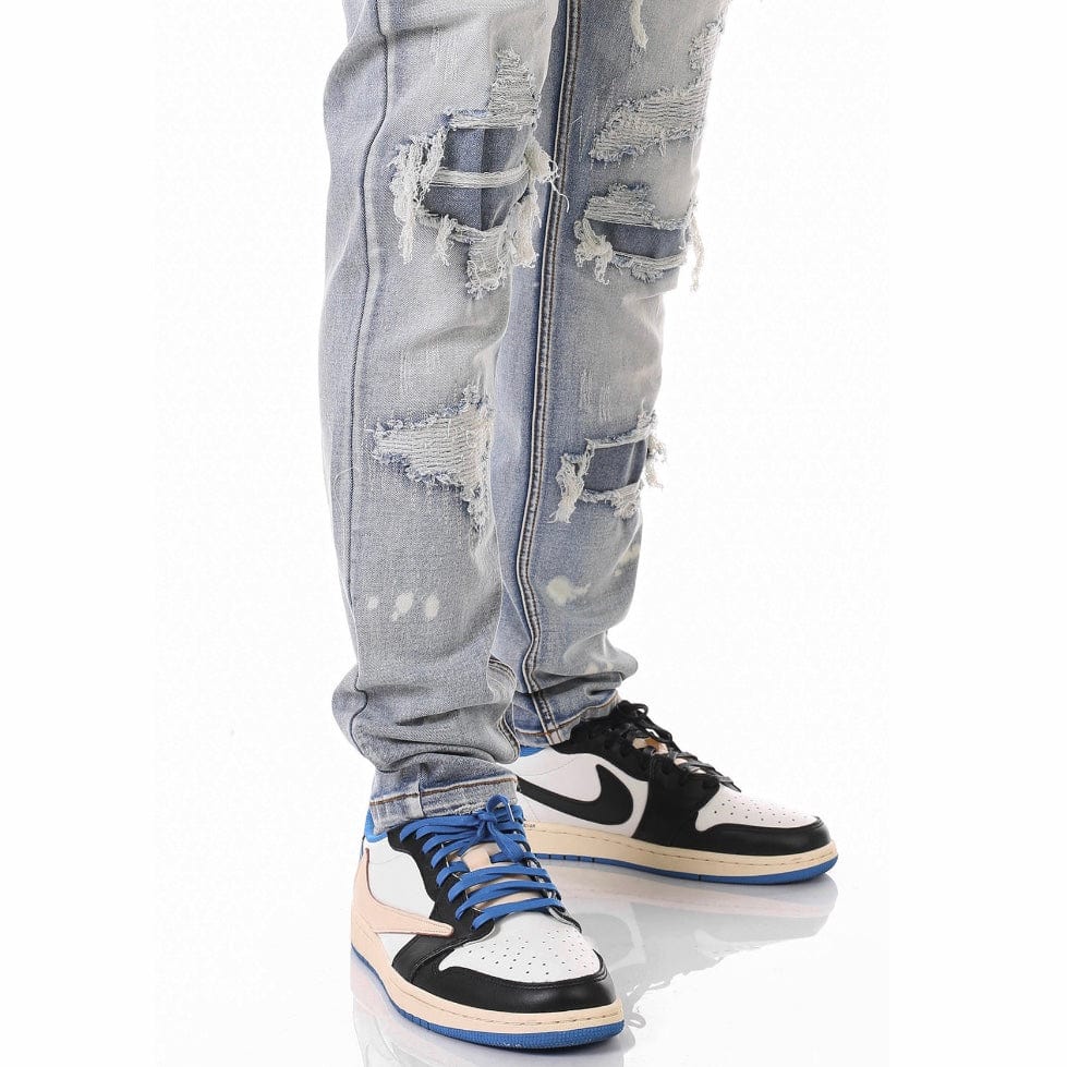 Kdnk Rip & Repair V3 Jeans (Medium Blue) KND4485 - Image 2