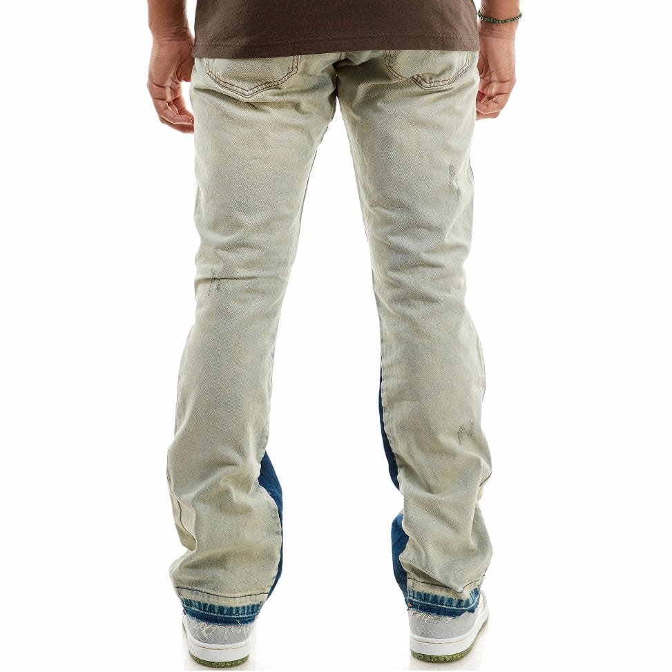 Kdnk Rip & Repair Flare Jeans (Tinted Blue) KND4512 - Image 5