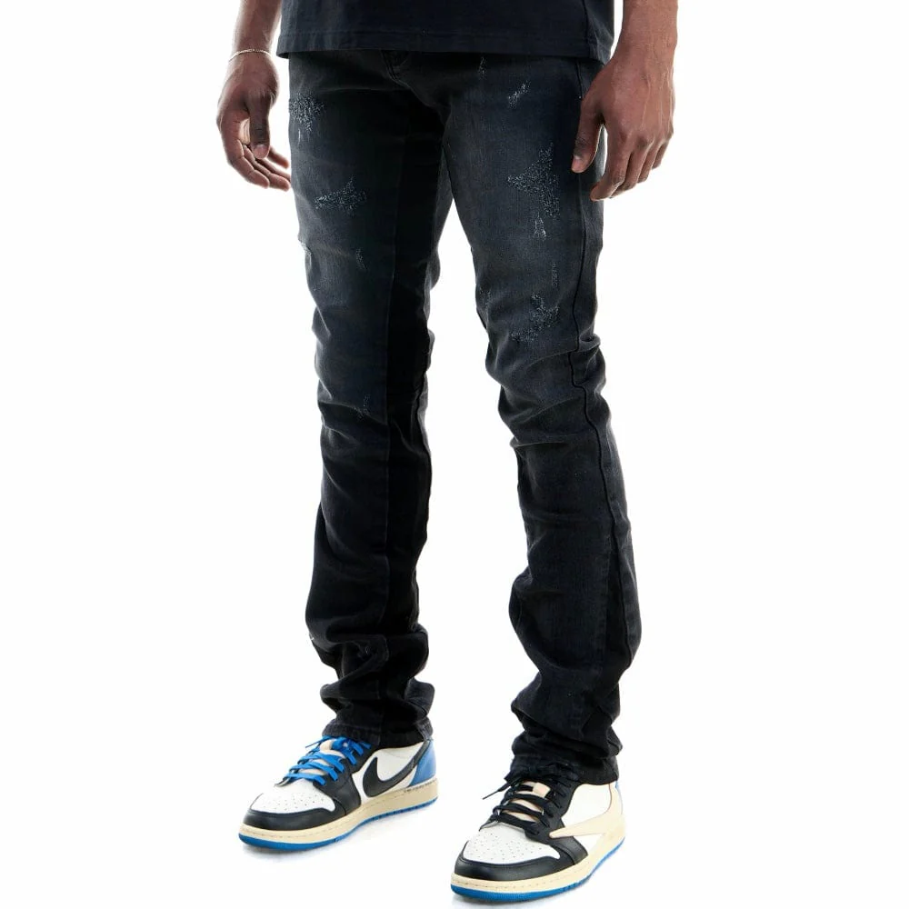 Kdnk Stacked Puz Panelled Skinny Jeans (Black) KND4567-BLK - Image 3