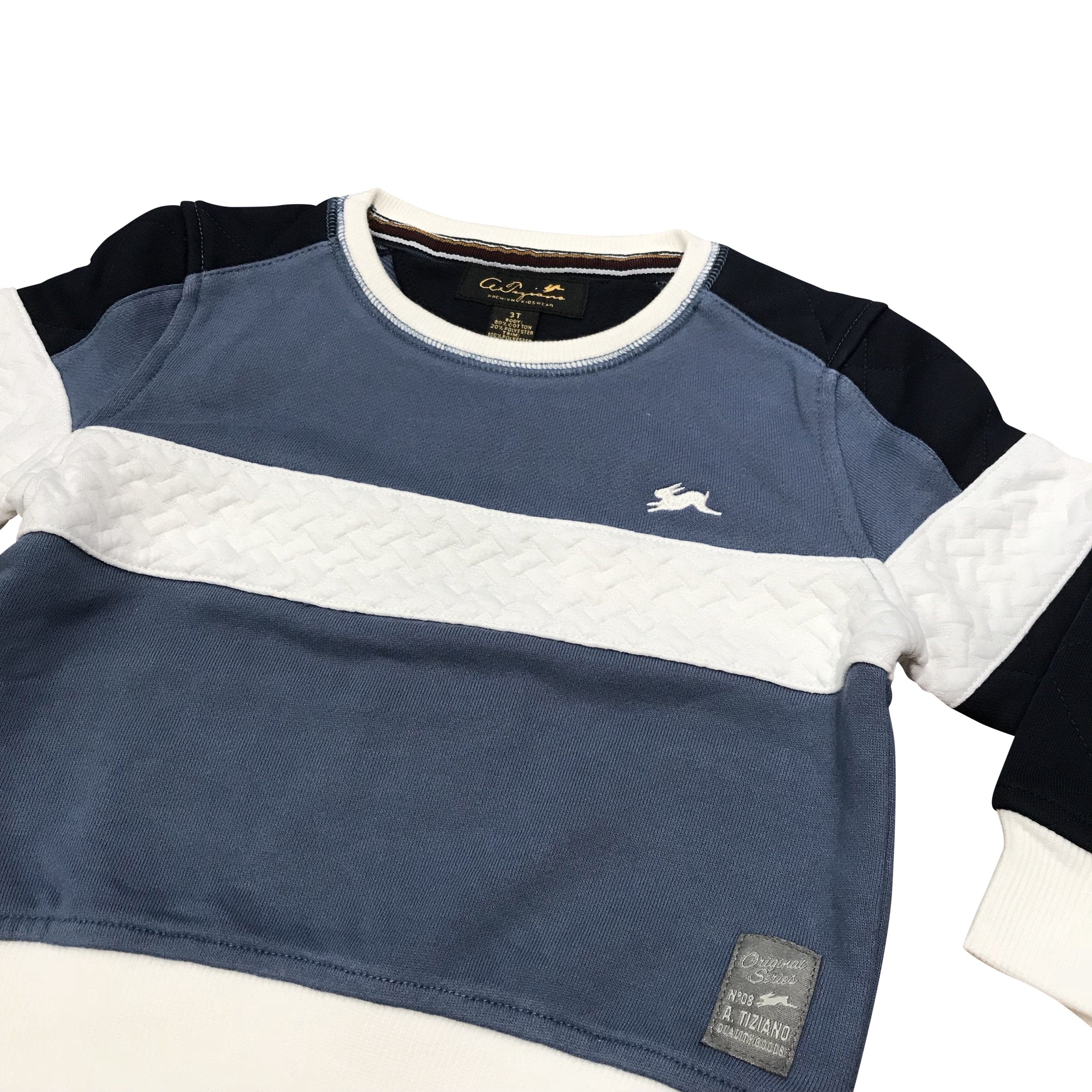 Kids A. Tiziano Chambray Crewneck (Pratt) 83BAT4007 - Image 2