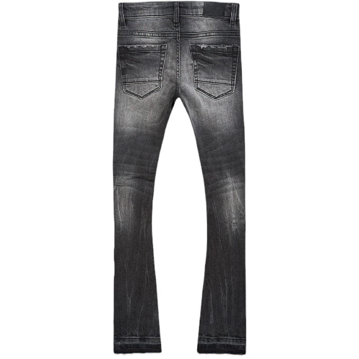 Kids Jordan Craig Attitude Stacked Denim (Black Shadow) JTF1214K - Image 2