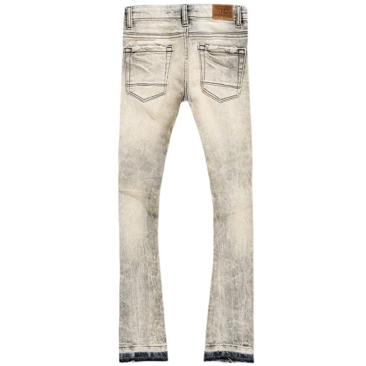 Kids Jordan Craig Attitude Stacked Denim (Bone White) JTF1214K - Image 2