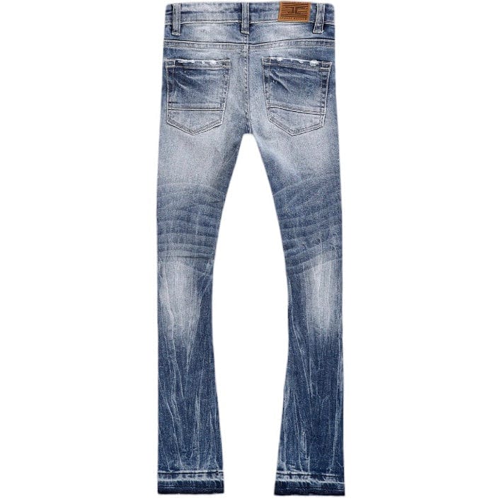 Kids Jordan Craig Attitude Stacked Denim (Medium Blue) JTF1214K - Image 2
