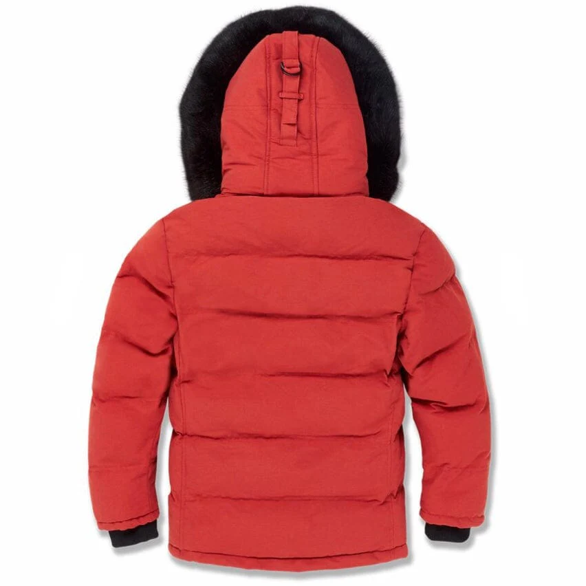 Kids Jordan Craig Bismarck Fur Lined Parka Jacket (Red) 91537K - Image 2