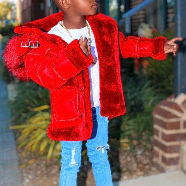 Kids Jordan Craig Denali Shearling Jacket (Red) 91540K - Image 5