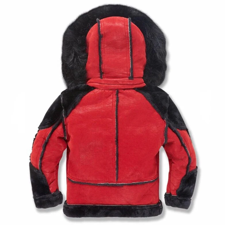 Kids Jordan Craig El Jefe Shearling Moto Jacket (Bred) 91536K - Image 2