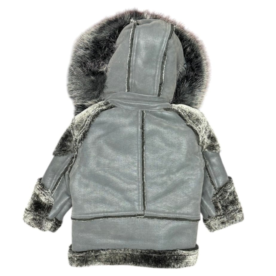 Kids Jordan Craig EL Jefe Shearling Moto Jacket (Smoke) 91518K - Image 2
