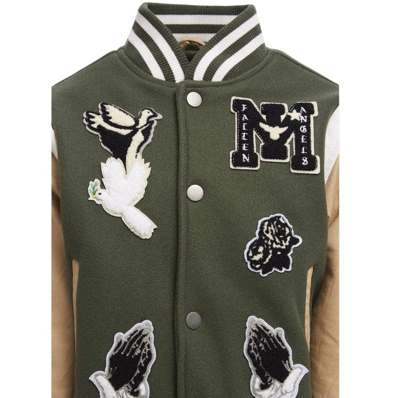 Kids Jordan Craig Fallen Angels Varsity Jacket (Pine) 91647K - Image 7