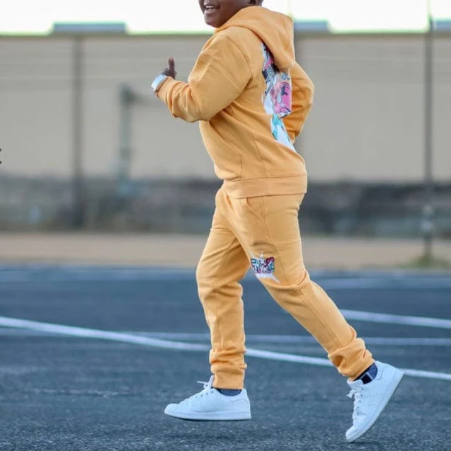 Kids Jordan Craig Invincible Plush Jogger Sweatpants (Sunset) 8446K - Image 3