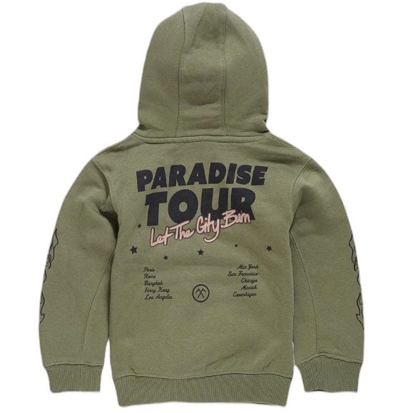 Kids Jordan Craig Paradise Tour Pullover Hoodie (Sage) 8241HK - Image 2