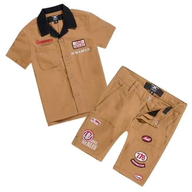 Boys Jordan Craig Re-up Mechanic Short Set (Wheat)