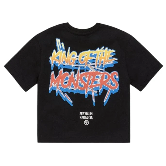 Kids Jordan Craig Sea Monster Cropped Boxy T Shirt (Black) 9201AK - Image 2