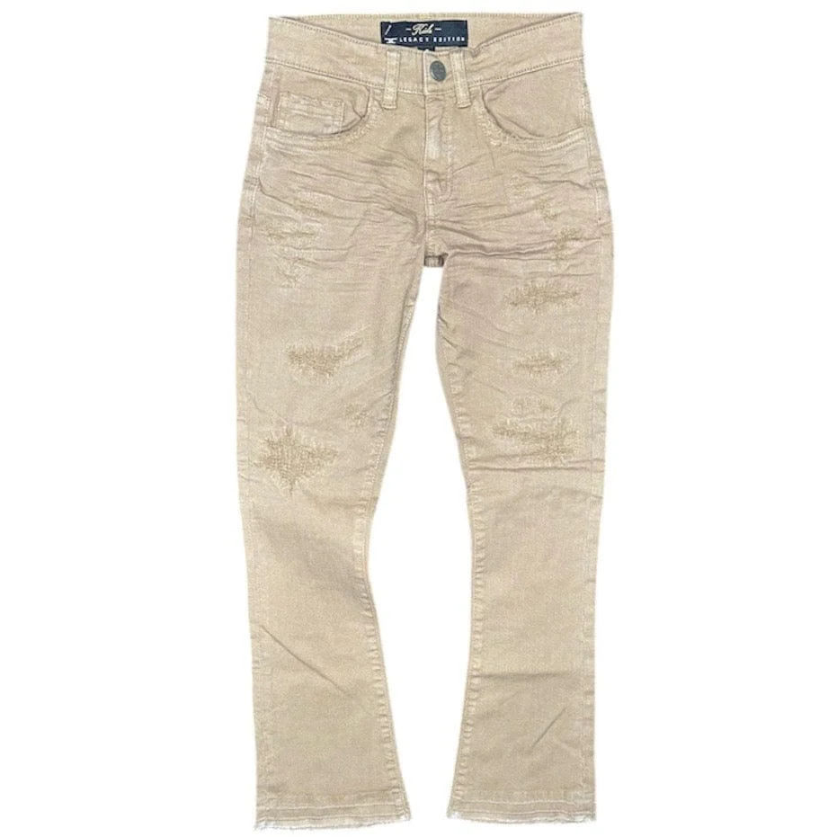 Kids Jordan Craig Stacked Tribeca Twill Pants (Khaki) JTF990RK