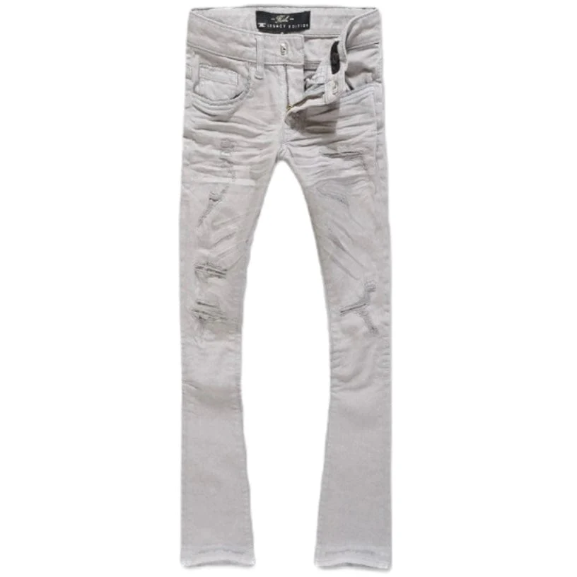 Kids Jordan Craig Stacked Tribeca Twill Pants (L/Grey) JTF990RK