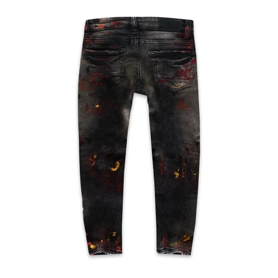 Kids Jordan Craig Talladega Striped Denim Jeans (Black Inferno) JM3403K - Image 2