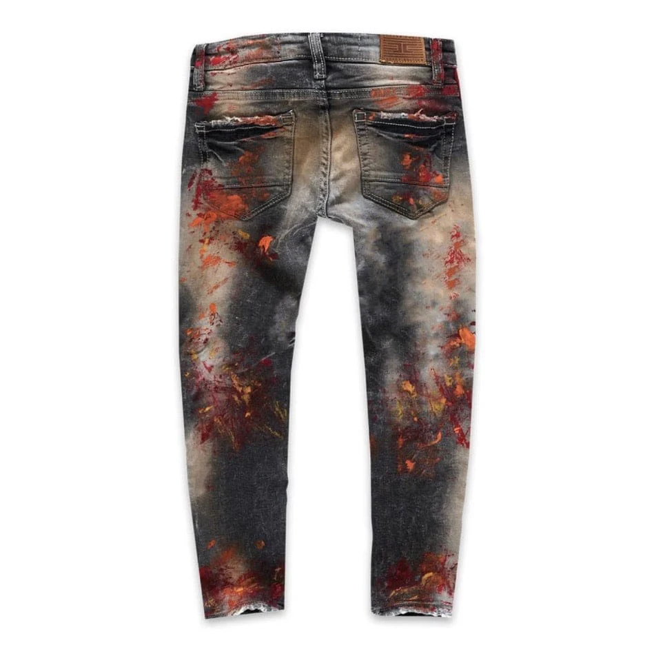 Kids Jordan Craig Talladega Striped Denim Jeans (Fire City) JM3403K - Image 2