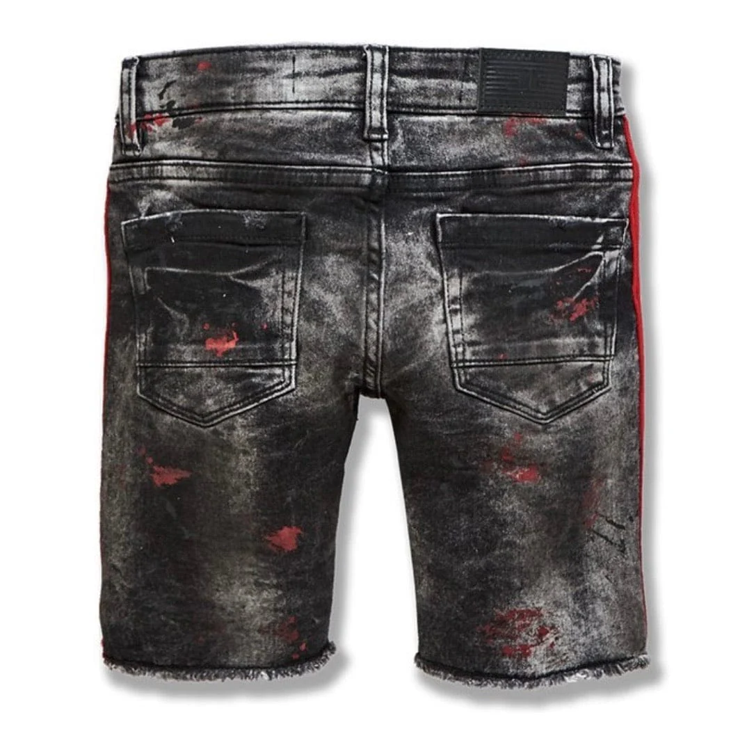 Kids Jordan Sparta Striped Denim Shorts (Bred) J3168SK - Image 2