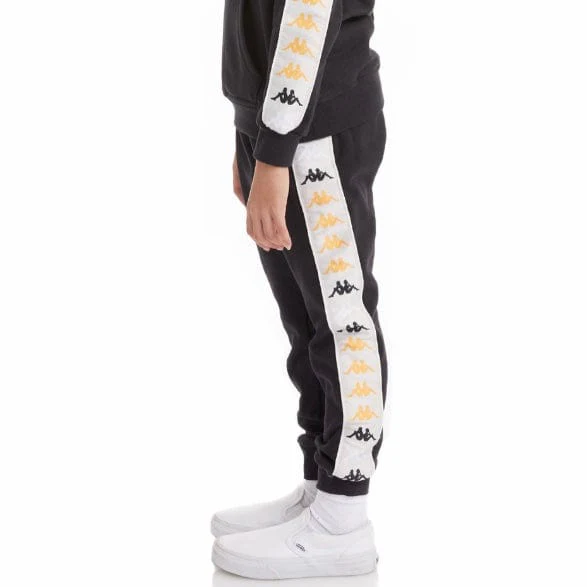 Kids Kappa 222 Banda Alanz 3 Sweatpants (Black Smoke) 33192UW - Image 3