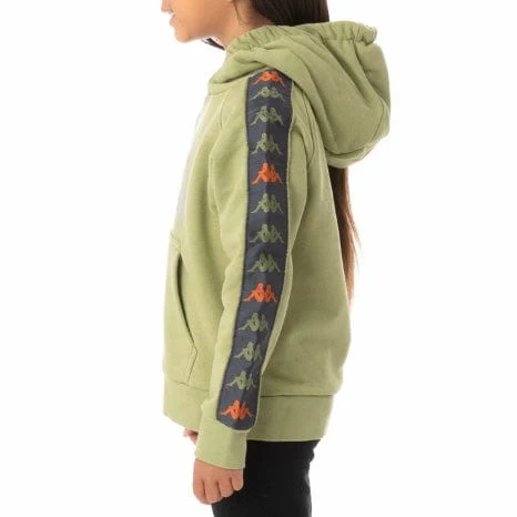 Kids Kappa 222 Banda Hurtado 3 Hoodie (Green Salvia) 311E1TW - Image 3