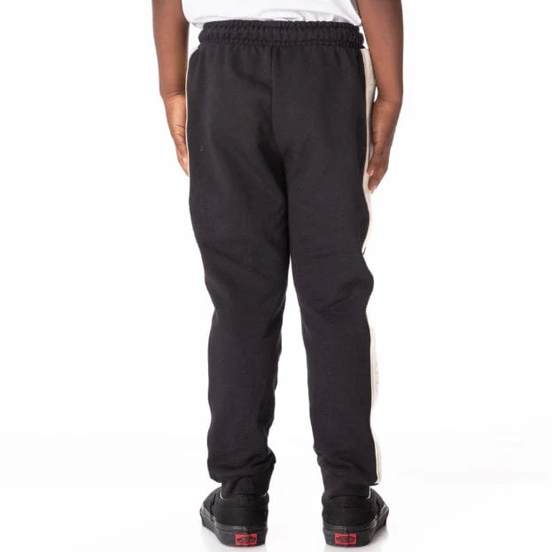Kids Kappa Logo Tape Anira 2 Sweatpants (Black/Beige) 311B72W - Image 4