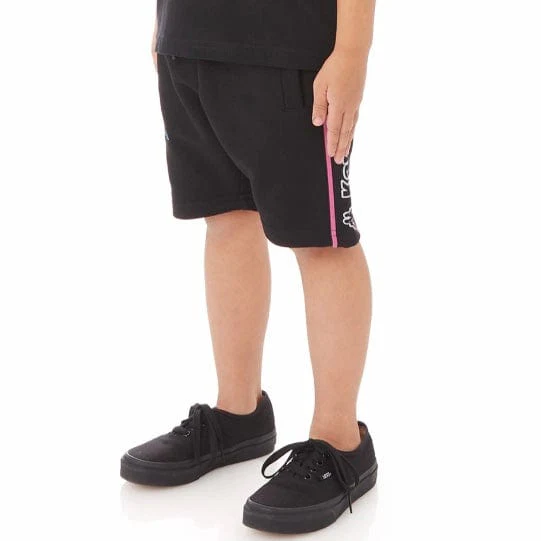Kids Kappa Logo Tape Asved 2 Shorts (Black/Blue/White) 34152QW - Image 2