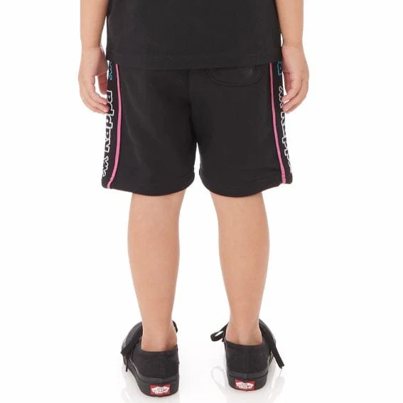 Kids Kappa Logo Tape Asved 2 Shorts (Black/Blue/White) 34152QW - Image 4