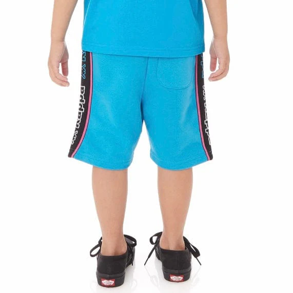 Kids Kappa Logo Tape Asved 2 Shorts (Blue/Black/White) 34152QW - Image 4