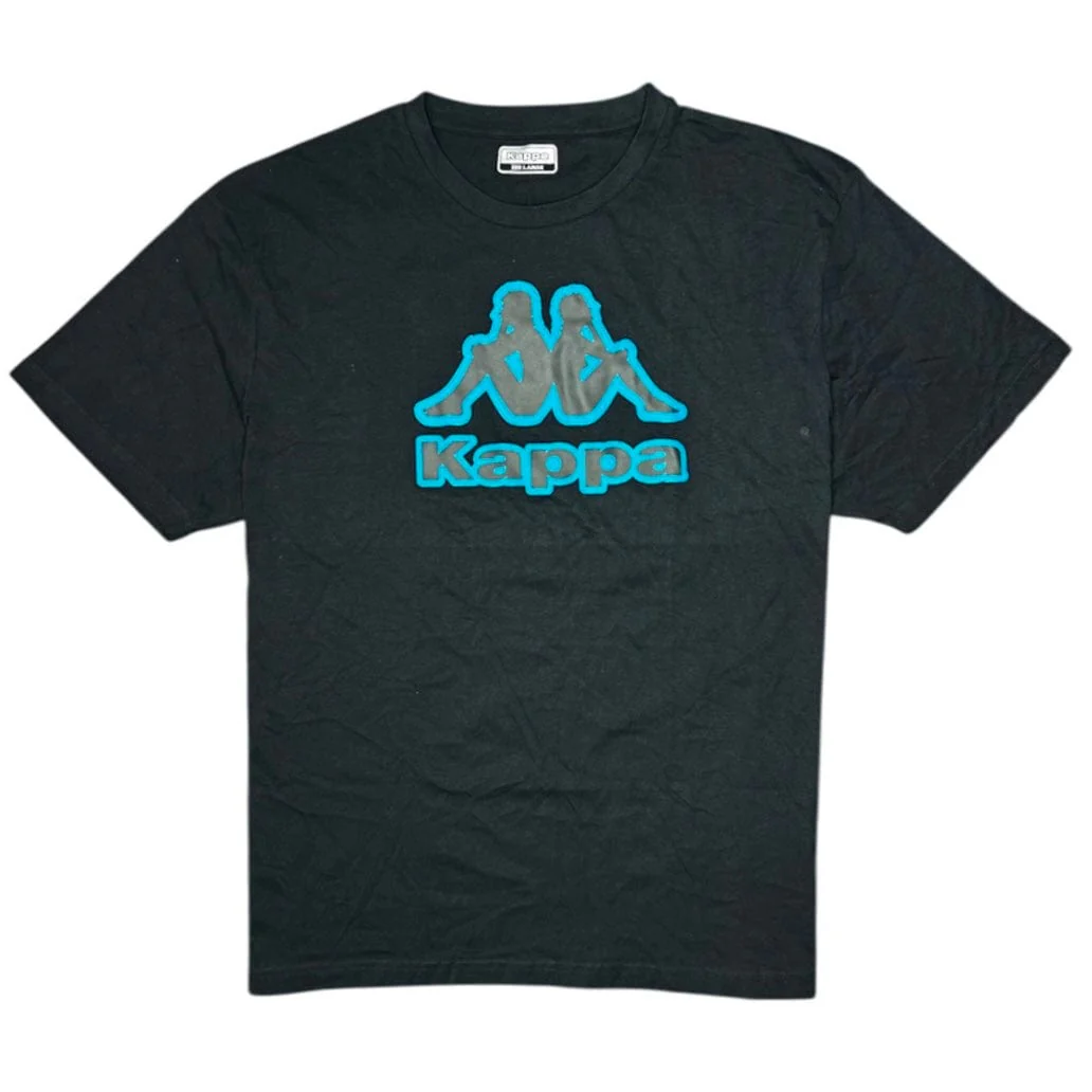 Kappa Logo Tape Bant T Shirt (Black/Blue) 37158BW