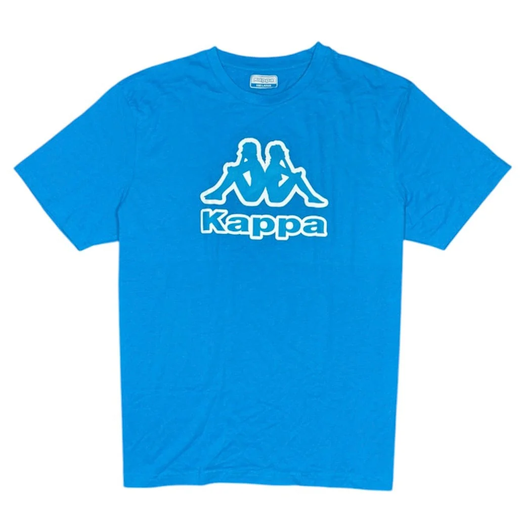 Kids Kappa Logo Tape Bant T Shirt (Blue/White) 37158BW