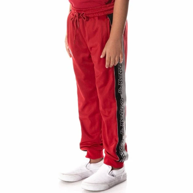 Kids Kappa Logo Tape Dalic Trackpants (Red) 371C2EW - Image 2